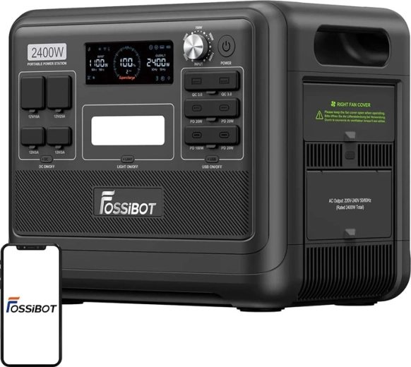 Estación de carga Fossibot F2400 2400 W negra