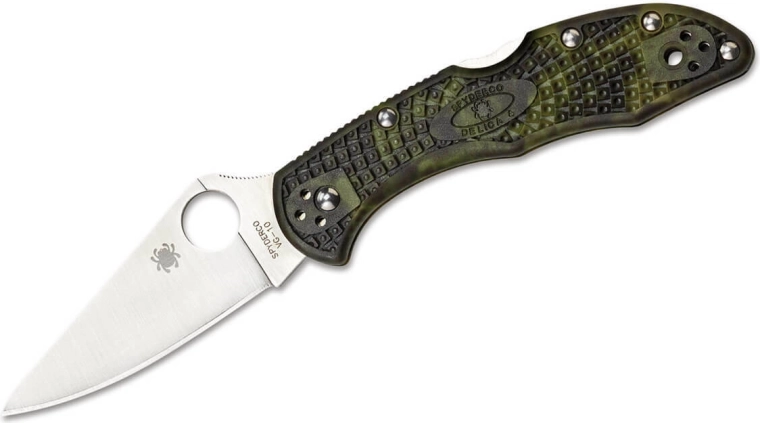 Spyderco Delica 4 flat ground lightweight green zome cuchillo de bolsillo 7,4 cm