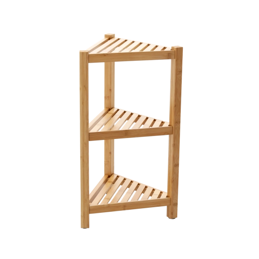 Estantería esquinera de bambú con 3 estantes de 34 × 34 × 60 cm