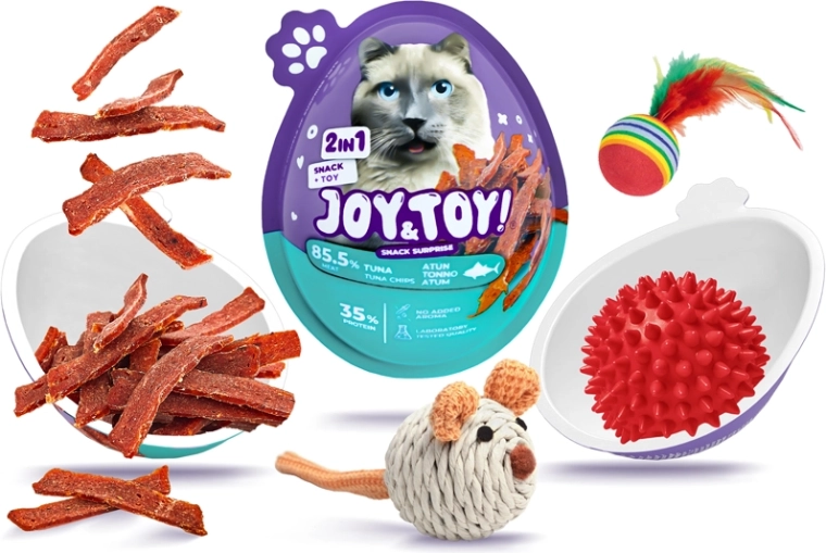 Joy&toy! huevito para gatos con sorpresa – chips de atún