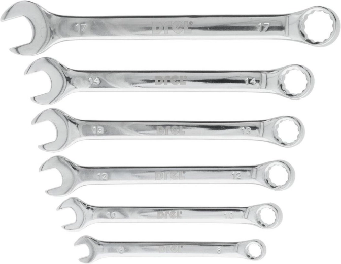 Juego de llaves combinadas 8–17 mm, 6 piezas