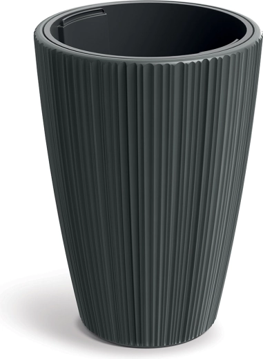 Maceta ORO 29,8 cm gris oscuro con inserto