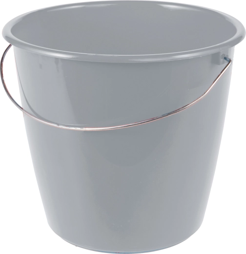 Cubo de 5 l con asa metálica, gris