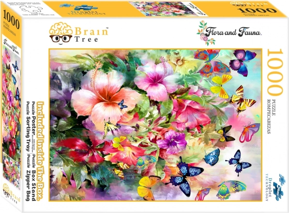 Puzzle Brain Tree flores y mariposas 1000 piezas