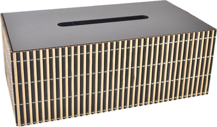 Caja de madera para pañuelos de papel negra
