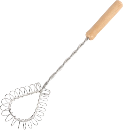 Batidor manual para espuma con mango de madera