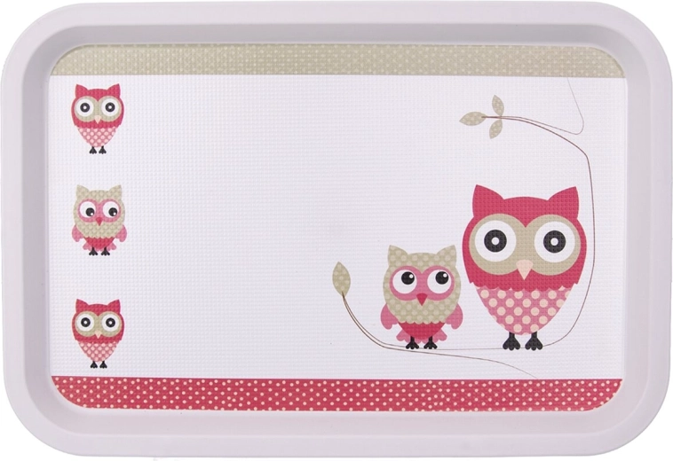 Bandeja de servir de plástico Toya con motivo de búho 30,5 × 21 cm