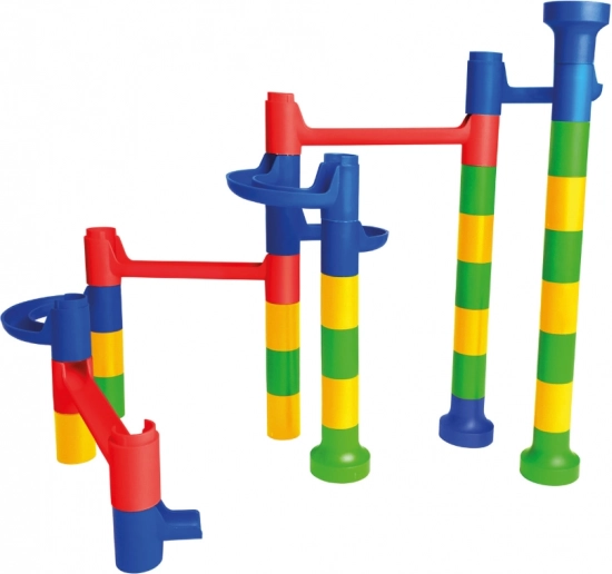 Pista de canicas colorida para niños