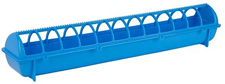 Comedero para aves de corral de 68 cm de plástico con rejilla protectora