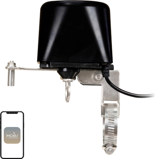 Controlador Wi‑Fi MOES para válvula de palanca de agua y gas, negro - 1 unidad