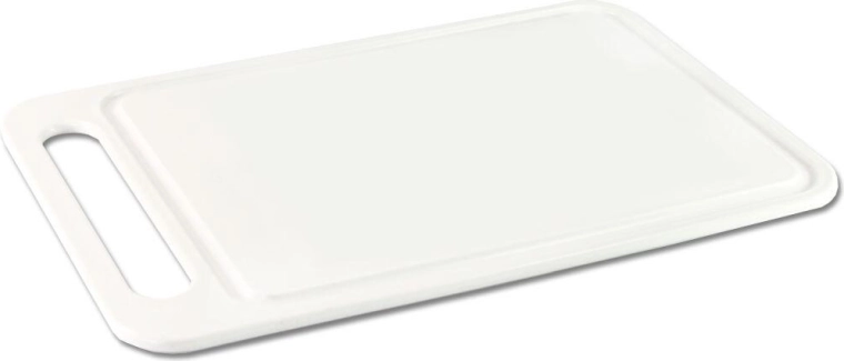 Tabla de servir y cortar de plástico 35 × 23 cm blanca