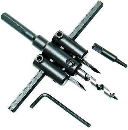 Cortador de agujeros ajustable 30–120 mm para madera, PVC y pladur