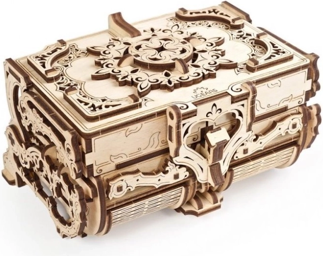 Caja de joyas mecánica de madera UGEARS – diseño antiguo, rompecabezas 3D