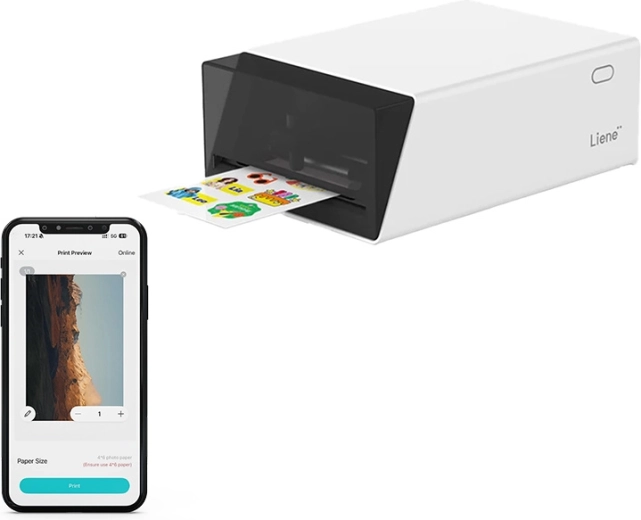 Impresora fotográfica portátil y cortadora de pegatinas Liene PixCut 2 en 1