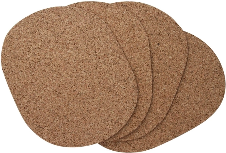 Juego de 4 manteles individuales ovalados de corcho 40 × 29 cm