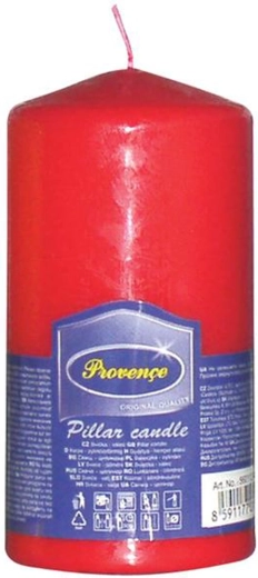 Vela de parafina cilíndrica roja 6,3 × 12,5 cm