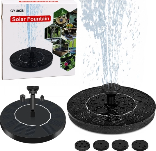 Fuente solar de jardín para estanque con 4 boquillas 180 l/h