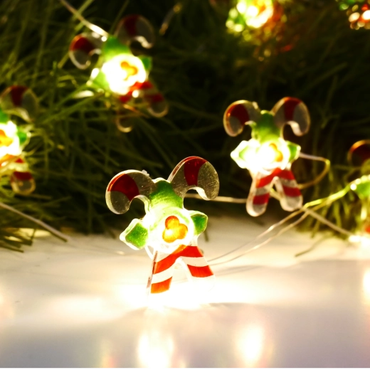 Guirnalda luminosa LED de caramelos 20 LED a pilas