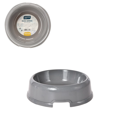 Cuenco gris para mascotas 21,5 cm (paquete de 4 uds)
