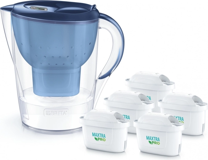 Jarra filtrante 3,5 l BRITA Marella XL + 5 filtros MAXTRA PRO Pure Performance, azul