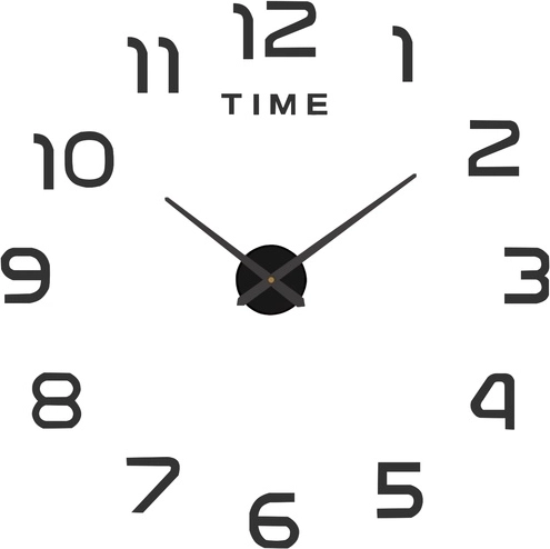 Reloj de pared DIY Ruhhy 3D negro 60–130 cm