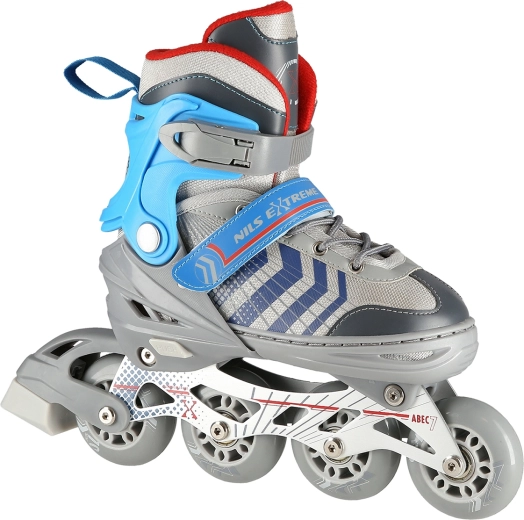 NILS Extreme NH18192 patines ajustables 4 en 1 – Gris-azul