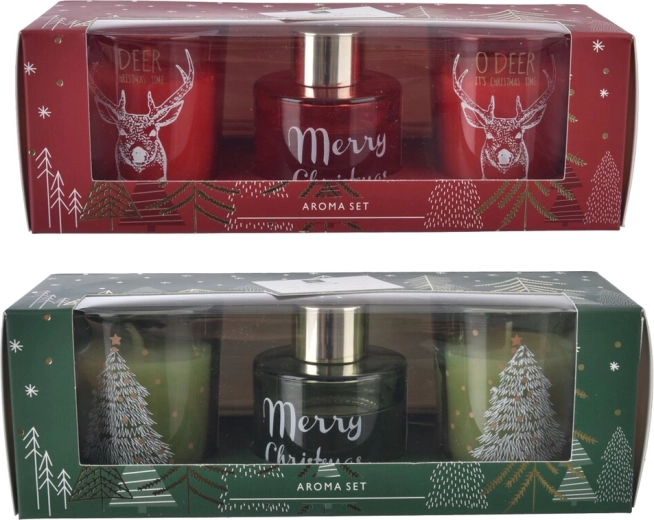 Set navideño de difusor de aroma y vela 30 ml (2 variantes)