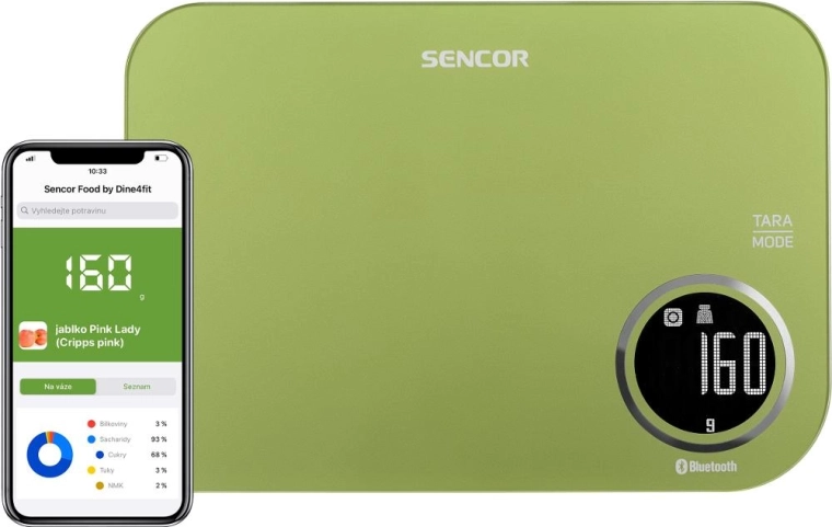 Báscula de cocina inteligente Sencor con Bluetooth
