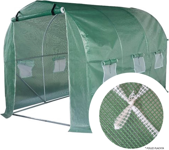 Lona para invernadero 300 × 200 × 200 cm verde