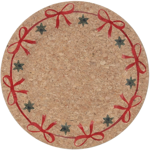 Salvamantel redondo de corcho con cintas 33 × 33 × 1,5 cm, set de 6 uds