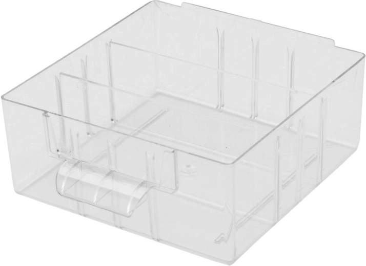 Caja de plástico mediana M con separadores 13,6 × 13,6 × 5,7 cm