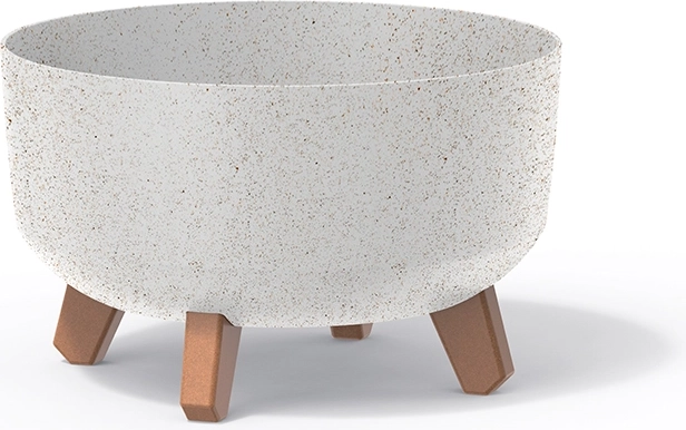 Maceta Gracia Low Eco Wood 28,5 cm – blanca