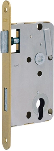 Cerradura de embutir para cilindro 72/80 L con reenvío, polocromado