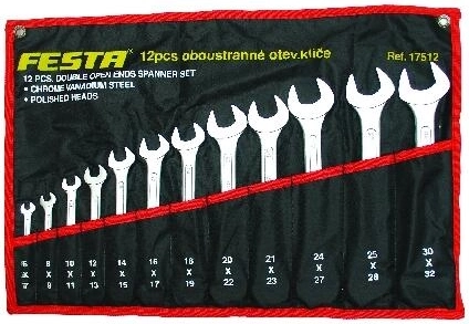 Juego de llaves fijas de 6–32 mm, 12 piezas FESTA