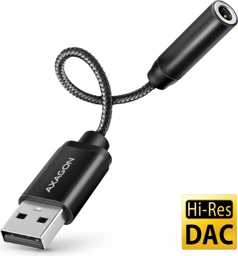 AXAGON tarjeta de sonido USB-A hi-res con DAC 32 bit / 384 kHz, jack 3,5 mm