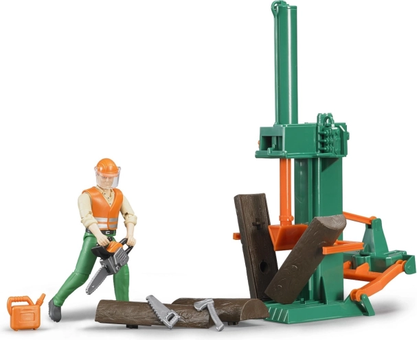Bruder set forestal bworld con astilladora de madera 1:16