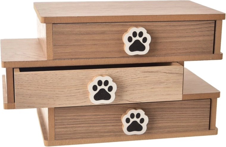 Organizador de madera con 3 cajones Lovely Cat