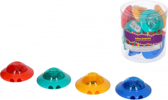 Sacapuntas redondo de dos lápices con depósito