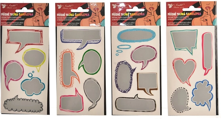 Pegatinas/etiquetas autoadhesivas para rascar 8 × 14 cm, 5 uds (mix de 4 motivos)