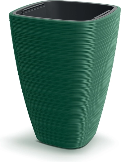 Maceta Vena Square 29 cm verde oscuro