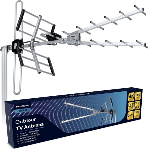 Antena de TV exterior direccional 4K Ultra HD Berdsen