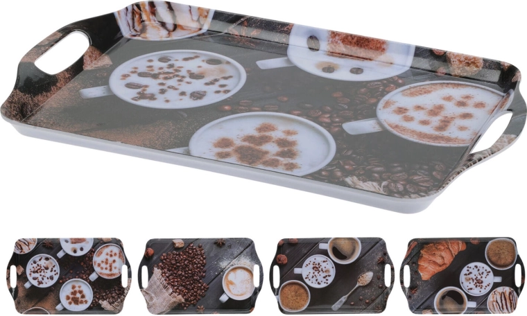Bandeja de melamina Café 38 × 23 cm – mezcla de decoraciones