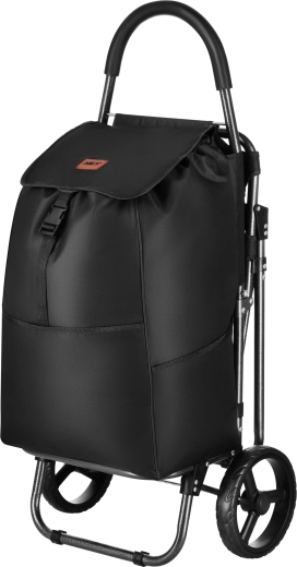 Bolsa de la compra con ruedas Nils con asiento, 40 l, negra