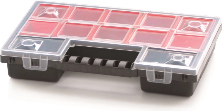 Organizador de plástico NORB 287×186×50 mm con 12 compartimentos extraíbles
