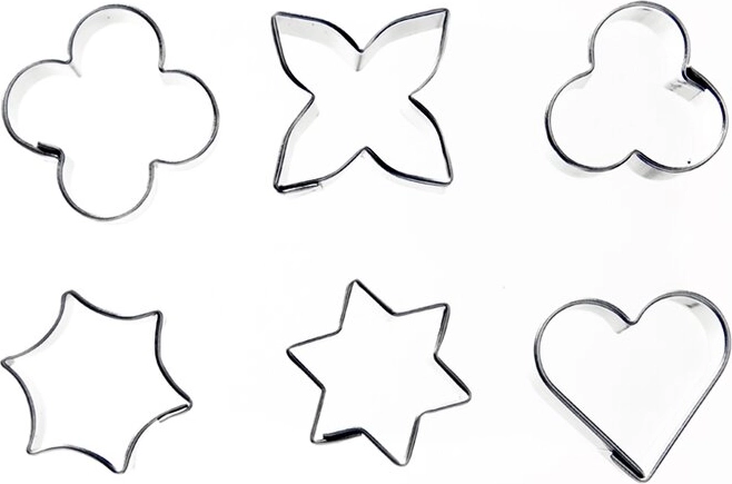 Set de mini cortadores de acero inoxidable, mix de formas, 6 uds.