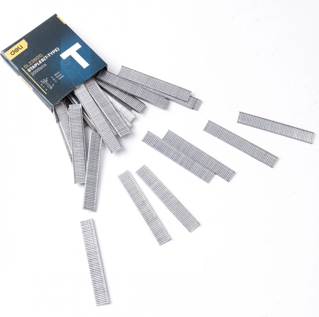 Grapas tipo T Deli 10 × 2 × 1,2 mm, 2000 uds
