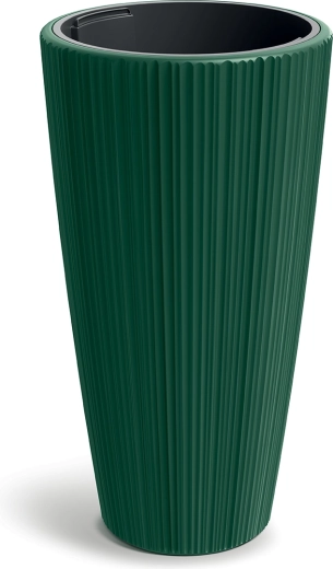 Maceta ORO 39 cm verde oscuro con inserto extraíble