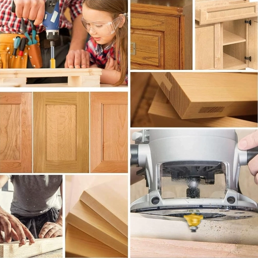 Juego de fresas perfiladoras para madera, 12 piezas en caja de madera