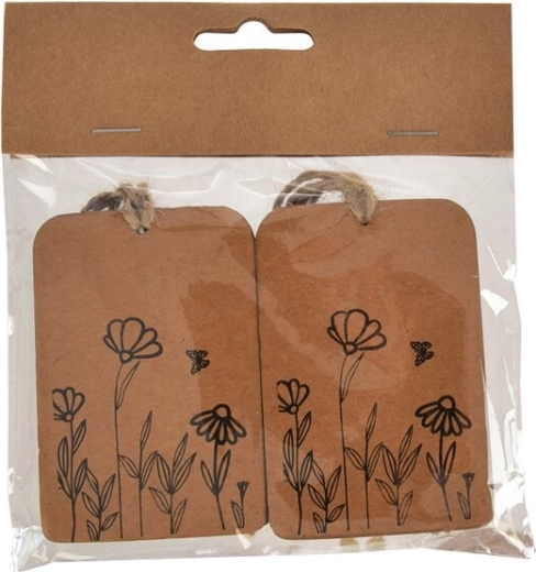 Tarjeta de nombre de papel con motivo de planta negra 6 × 8 cm (4 uds.)