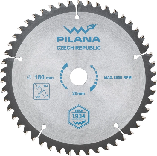 Disco de sierra PILANA 180 mm, 50 dientes, WZ, SK